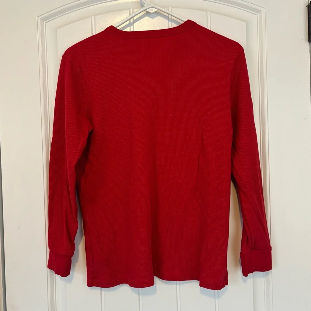 Old Navy Kids Red Waffle Knit Long Sleeve Shirt Size XL 14-16